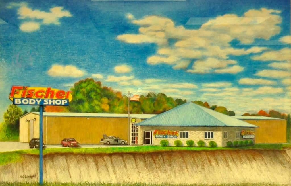drawing of Fischer Auto Body Shop
